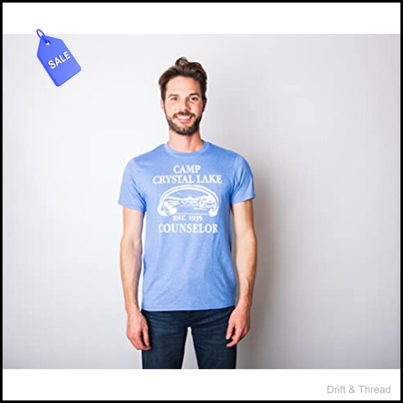 Men's Vintage Camp Crystal Lake Horror Movie T-Shirt, Halloween Attire - Picture 3 of 7